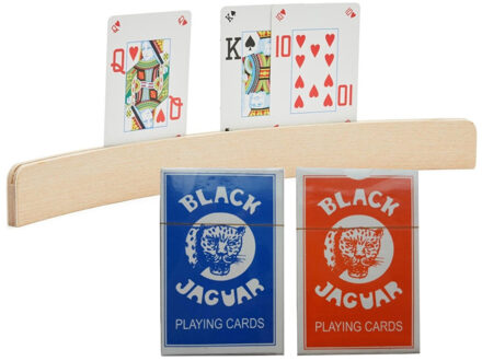 Engelhart Speelkaarten houder van hout - 35 cm - met een setje speelkaarten