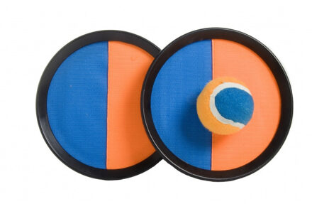 Engelhart Strand vangbal spel - met klittenband - blauw/oranje - Dia 18 cm Multi