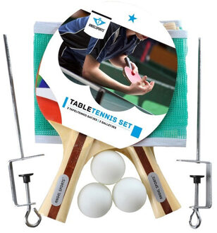 Engelhart Tafeltennis set - 2 batjes - 3 ballen - 1 net - pingpong speelgoed