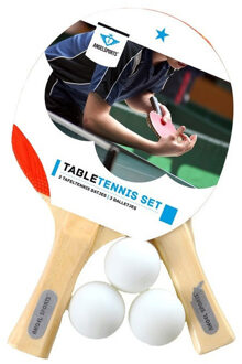 Engelhart Tafeltennis set - 2 batjes en 3 balletjes - pingpong set - tafeltennisspel