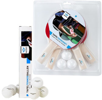 Engelhart Tafeltennis setje van 4 batjes en 9x tafeltennisballetjes