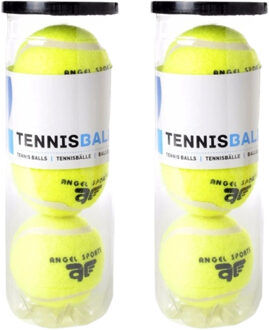Engelhart Tennisballen - 6x stuks - in koker - Buitenspeelgoed - Tennissen - geel - sport