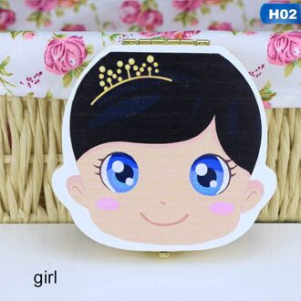 Engels/Spaans Besparen Melk Tanden Doos Houten Cartoon Tand Doos Organizer Opslag Tanden Navelstreng 2