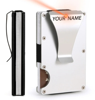 Engraving Name Credit Card Holder RFID Blocking Metal Men Wallet Purse Male Business Card Holder Carteira Masculina Billetera