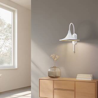 Enjolino wandlamp, wit, hoogte 48 cm, metaal, E27