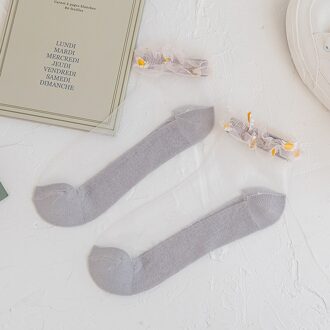 Enkel Sokken Kant Leuke Kawaii Mode Harajuku Calcetines Vrouwen Chaussette Femme Sokken Korte Meias Katoen Dames Sok licht grijs