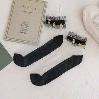 Enkel Sokken Kant Leuke Kawaii Mode Harajuku Calcetines Vrouwen Chaussette Femme Sokken Korte Meias Katoen Dames Sok zwart