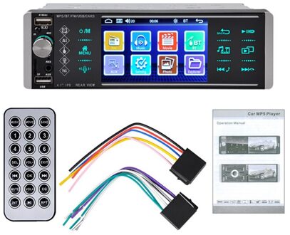 Enkele Din Auto Stereo Radio 4.0 Inch Druk Screen Am/Fm Bluetooth Speler Ondersteuning Rds/4 Usb Ingang/Mirror Link Voor Telefoon