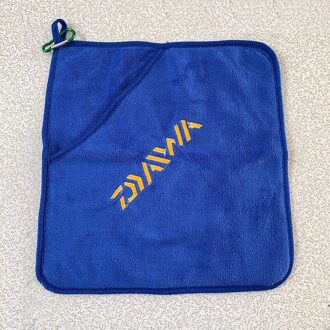 Enkele/Dubbele Laag Vissen Handdoek Microfiber Aas Handdoek Verdikking Non-stick Absorberende Outdoor Wandelen Handdoek Met Clip blauw dubbele Layers