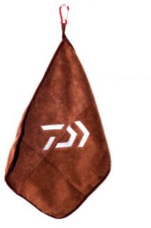 Enkele/Dubbele Laag Vissen Handdoek Microfiber Aas Handdoek Verdikking Non-stick Absorberende Outdoor Wandelen Handdoek Met Clip bruin