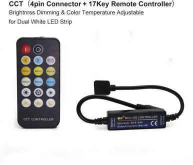 Enkele Kleur/Cct/Rgb/Rgbw/Rgb + Cct Rf 17/28Keys Draadloze Afstandsbediening dc 5-24V Voor 2835 5050 5630 5730 Led Strip Verlichting dubbele wit