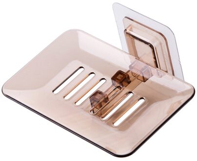 Enkele Lagen Zeepkist Keuken Gereedschap Badkamer Accessoires Zeep Plastic Zeep Aftappen Houder Zeepbakje Container Organisatoren Rack Bruin