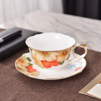 Enkele Nordic Koffiekopje Schotel Lepel Set Bone China Britse Cafe Porselein Thee Cup Geavanceerde Tasse Een Cafe Keramische Theekopje EE50BD