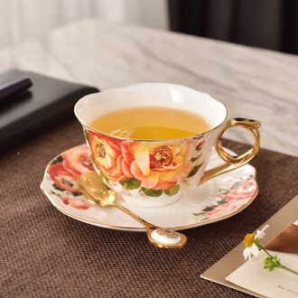 Enkele Nordic Koffiekopje Schotel Lepel Set Bone China Britse Cafe Porselein Thee Cup Geavanceerde Tasse Een Cafe Keramische Theekopje EE50BD