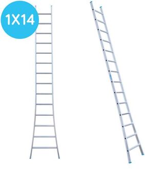 Enkele Uitgebogen Ladder - Lichtgewicht Met 1x14 Sporten