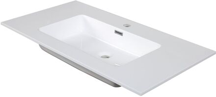 Enkele Wastafel Napoli - Glanzend - Wit - 90cm