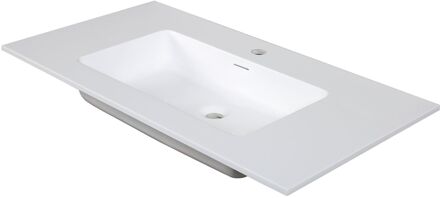 Enkele Wastafel Napoli - Solid Surface - Mat Wit - 90cm
