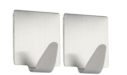 Enkele Zelfklevende Haak Roestvrij Staal 2 Stuks.