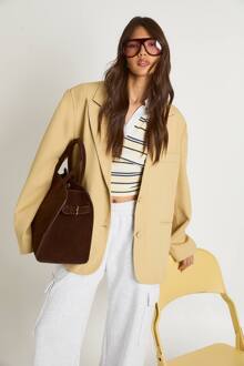 Enkelgeknoopte, Relaxte Pasvorm Op Maat Gemaakte Blazer, Butter - 34