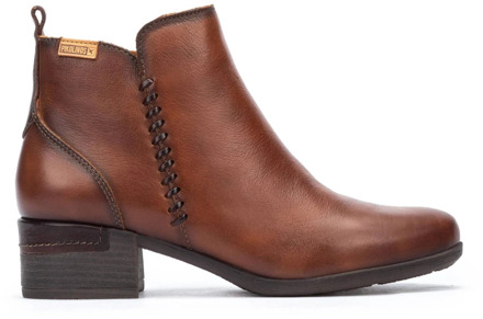 Enkellaars met leren details Pikolinos , Brown , Dames - 39 Eu,36 EU