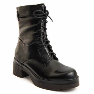 Enkellaarsje Met Hak Rammba In Zwart