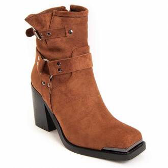 Enkellaarsje Met Hak Stad In Bruin - maat