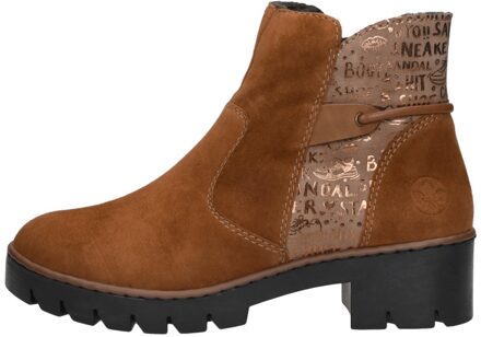 Enkellaarsjes Plat Cognac - 37