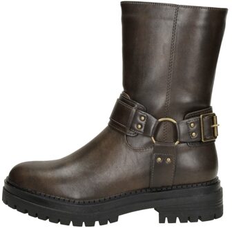 Enkellaarsjes Plat Donkerbruin - 38