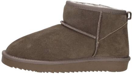 Enkellaarsjes Plat Taupe - 38