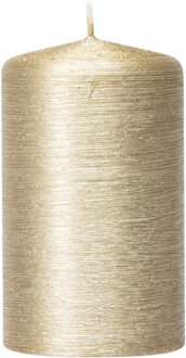 Enlightening Candles 1x Kaarsen creme goud 6 x 10 cm 25 branduren sfeerkaarsen - Stompkaarsen Goudkleurig