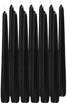 Enlightening Candles 24x Zwarte dinerkaarsen 25 cm 8 branduren