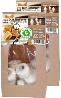 Enlightening Candles 36x Geurtheelichtjes vanille/karamel 4 cm 7 branduren