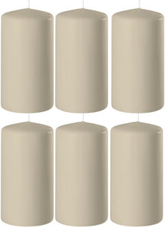 Enlightening Candles 6x Beige cilinderkaarsen/stompkaarsen 6 x 12 cm 45 branduren