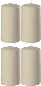 Enlightening Candles Cilinder/stompkaars - 4x - beige - D6 x H8 cm - 27 branduur