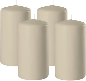 Enlightening Candles Cilinder/stompkaars - 4x - beige - D8 x H12 cm - 45 branduur