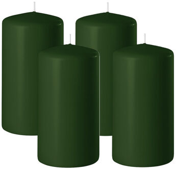 Enlightening Candles Cilinder/stompkaars - 4x - donkergroen - D6 x H10 cm - 36 branduur
