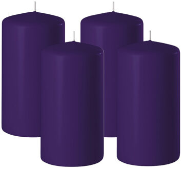 Enlightening Candles Cilinder/stompkaars - 4x - paars - D6 x H15 cm - 58 branduur