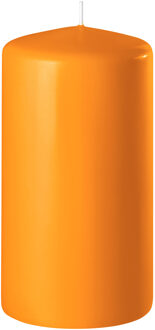 Enlightening Candles Cilinder/stompkaars - oranje - D6 x H15 cm - 58 branduur