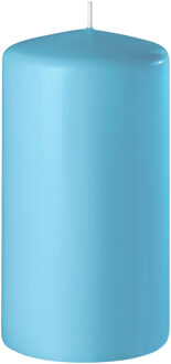 Enlightening Candles Cilinder/stompkaars - turquoise blauw - D8 x H12 cm - 45 branduur