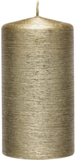 Enlightening Candles Cilinderkaars/stompkaars - creme goud - 7 x 13 cm - 25 branduren - sfeerkaarsen - kaarsen Goudkleurig