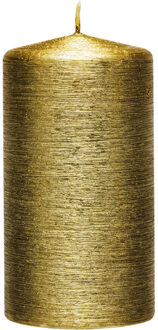Enlightening Candles Cilinderkaars/stompkaars - goud - 7 x 13 cm - 25 branduren - sfeerkaarsen - kaarsen