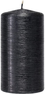Enlightening Candles Cilinderkaars/stompkaars - zwart - 7 x 13 cm - 25 branduren - sfeerkaarsen - kaarsen