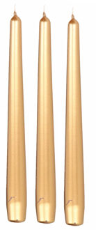 Enlightening Candles Dinerkaarsen - 24x stuks - metallic goud - 8 branduren - 25 cm - kandelaar kaar