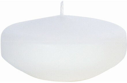 Enlightening Candles Drijfkaarsen - 16x stuks - wit - ca 8 branduren - geurloos - Dia 8 cm - groot