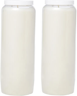 Enlightening Candles Set van 2x stuks witte grafkaars/graflicht 7 x 20 cm 9 dagen - buitenkaarsen