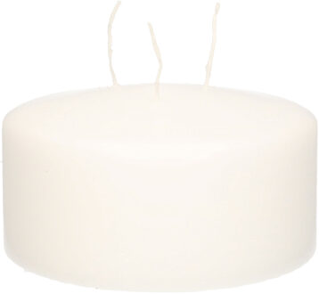 Enlightening Candles Witte multi lonten kaars/mammoetkaars 15 x 8 cm 62 branduren - Stompkaarsen