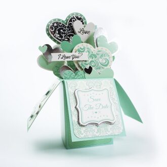 Eno Groet valentijn kaart in een doos cardstock papier 3d pop up kaarten voor minnaar, paar diy liefde wenskaarten