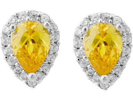 'Enora' Dames 925 Sterling Zilveren Stud Oorbellen - Zilver ZO-7226/CIT