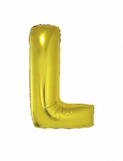 Enorme goudkleurige aluminium letter ballon - Decoratie > Ballonnen