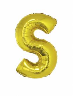 Enorme goudkleurige aluminium letter ballon - Decoratie > Ballonnen